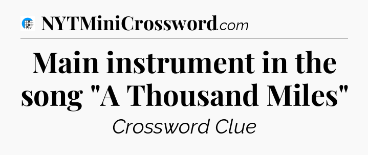 Main instrument in the song 