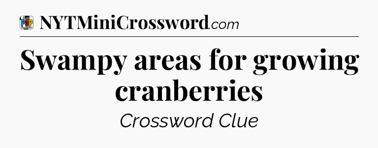 Swampy areas for growing cranberries Crossword Clue