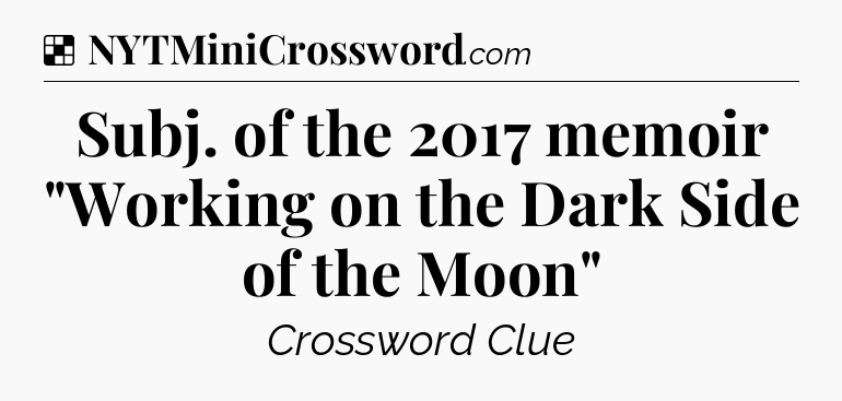 Solution: Subj. of the 2017 memoir 