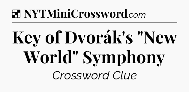 Solution: Key of Dvorák's 