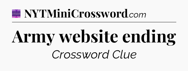 Army website ending - Thomas Joseph Crossword