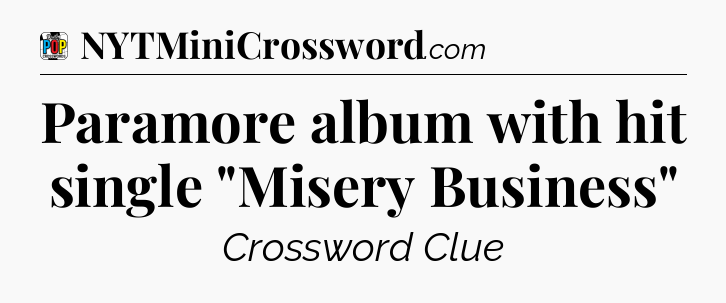 Paramore album with hit single 