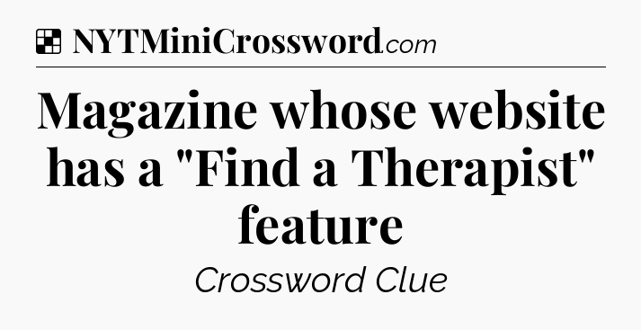 Solution: Magazine whose website has a 