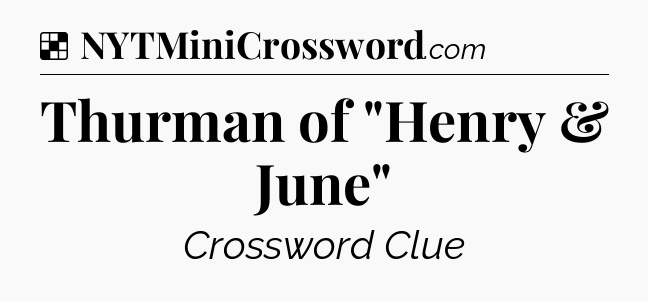 Solution: Thurman of 