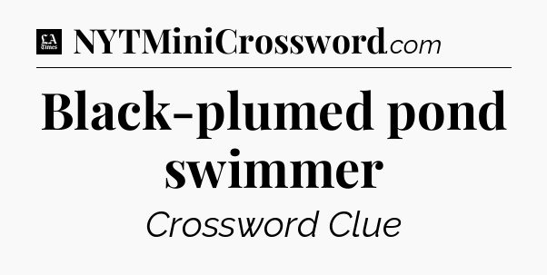 Black-plumed pond swimmer - LA Times Crossword