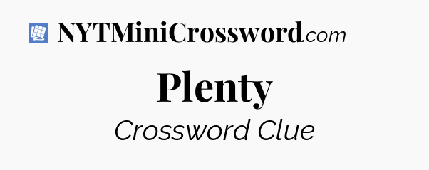 Plenty Puzzle Page Crossword Clue