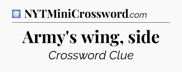 Army's wing, side Puzzle Page Crossword Clue