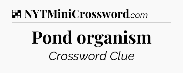 Solution: Pond organism - NYT Crossword