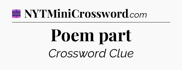 Poem part - Thomas Joseph Crossword