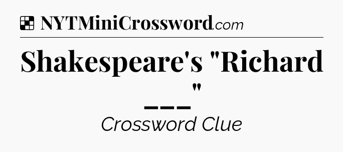 Solution: Shakespeare's 