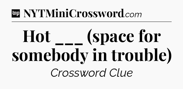 Hot ___ (space for somebody in trouble) Crossword Clue