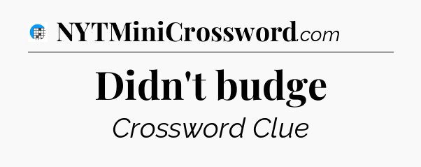 Didn't budge Crossword Clue