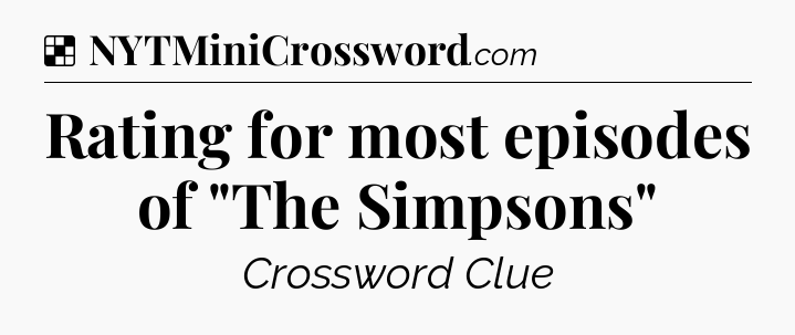 Solution: Rating for most episodes of 