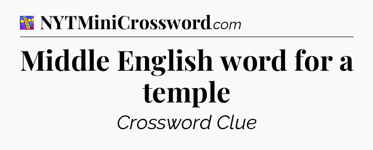 Middle English word for a temple Codycross