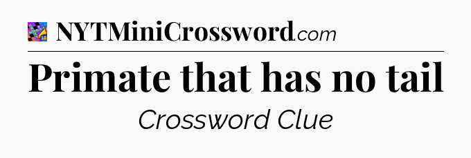 Primate that has no tail Crossword Clue