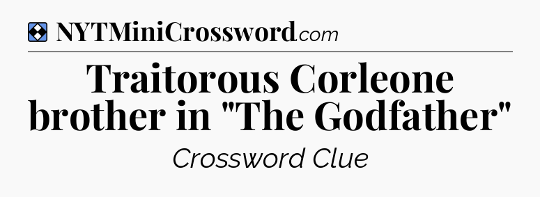 Solution: Traitorous Corleone brother in 
