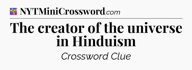 The creator of the universe in Hinduism Codycross