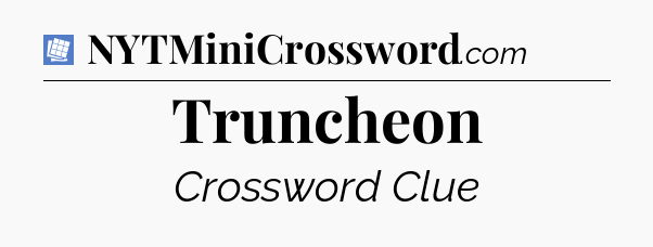 Truncheon Puzzle Page Crossword Clue