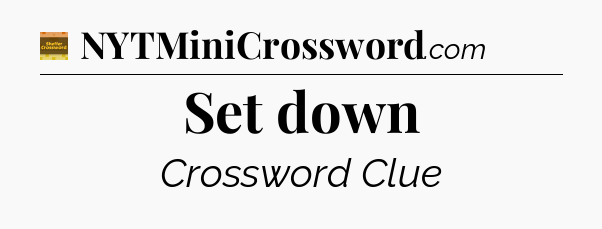 Set down - Eugene Sheffer Crossword