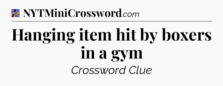 Hanging item hit by boxers in a gym Crossword Clue