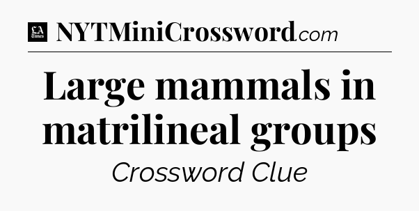 Large mammals in matrilineal groups - LA Times Crossword