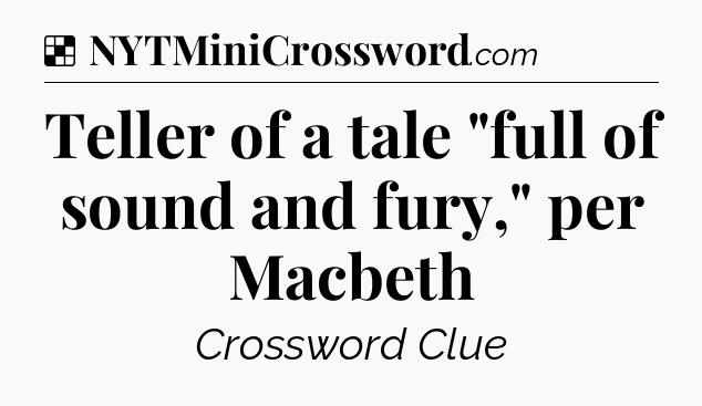 Solution: Teller of a tale 