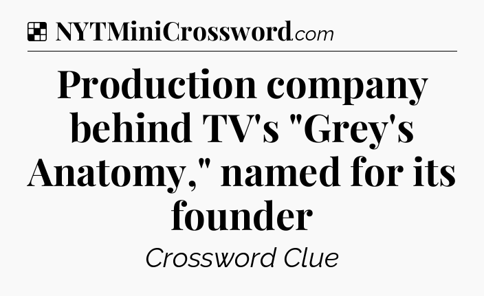 Solution: Production company behind TV's 