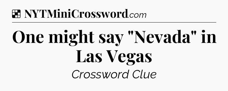 Solution: One might say 