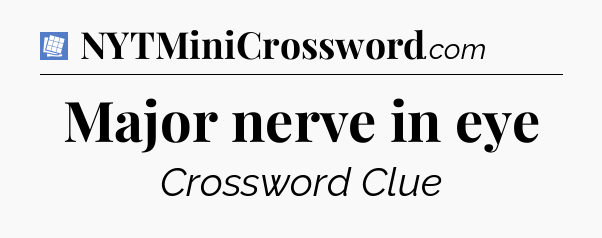 Major nerve in eye Puzzle Page Crossword Clue