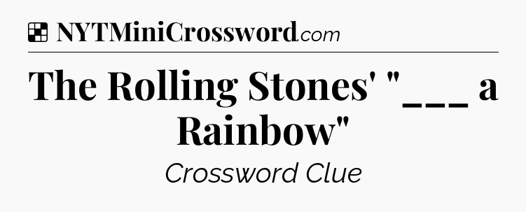 Solution: The Rolling Stones' 