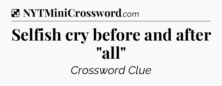 Solution: Selfish cry before and after 
