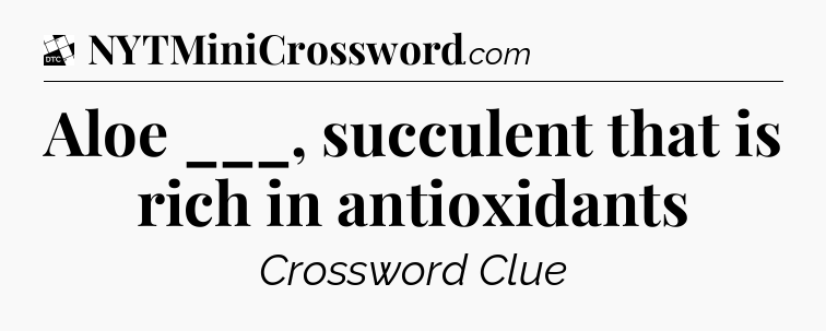 Aloe ___, succulent that is rich in antioxidants - Daily Themed Classic Crossword