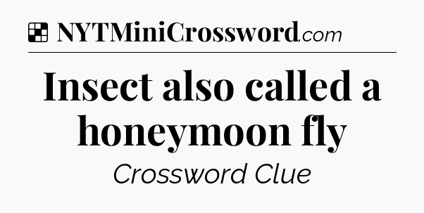 Solution: Insect also called a honeymoon fly - NYT Crossword