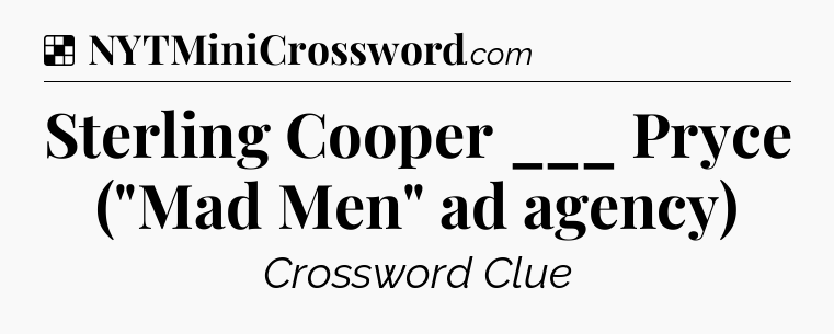 Solution: Sterling Cooper ___ Pryce (