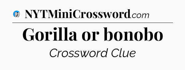 Gorilla or bonobo Crossword Clue