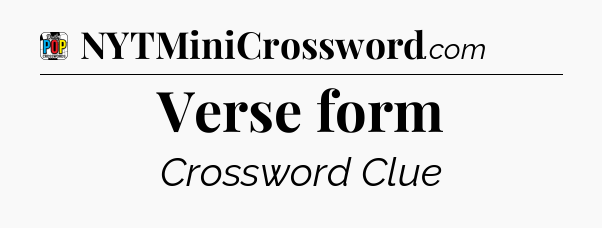 Verse form Crossword Clue