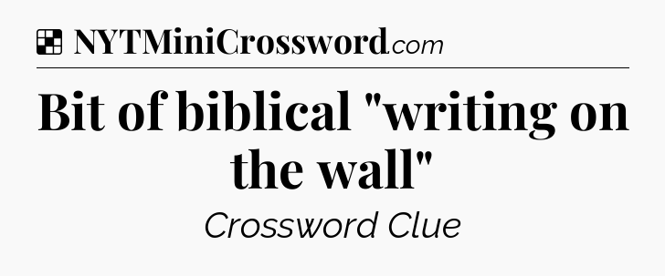Solution: Bit of biblical 