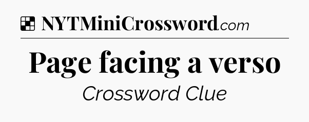 Solution: Page facing a verso - NYT Crossword