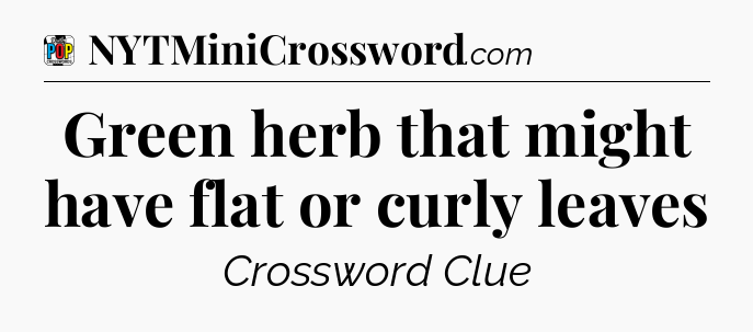 Green herb that might have flat or curly leaves Crossword Clue
