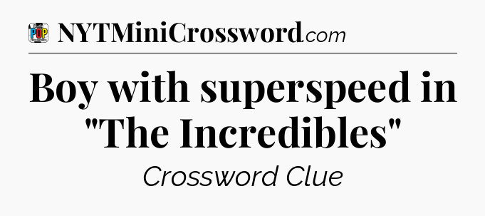 Boy with superspeed in 