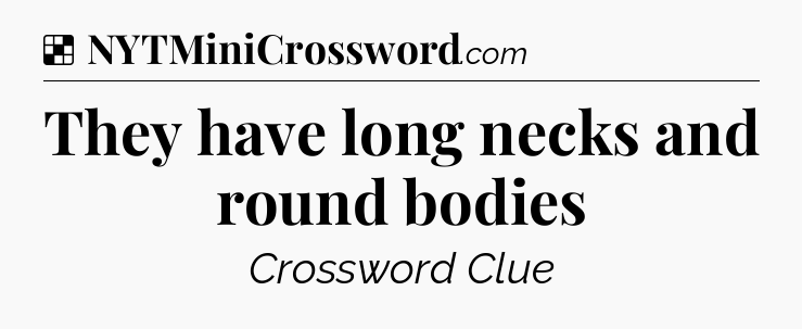 Solution: They have long necks and round bodies - NYT Crossword
