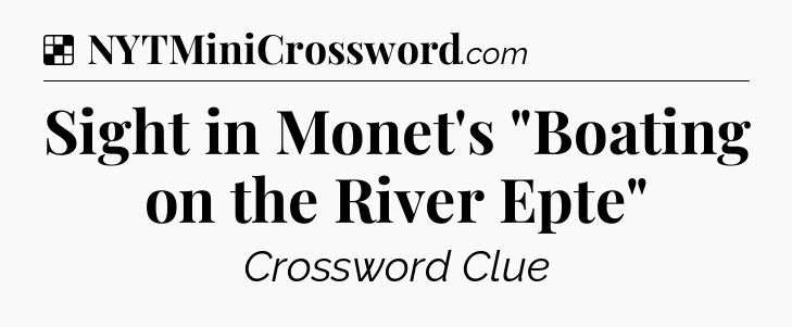 Solution: Sight in Monet's 