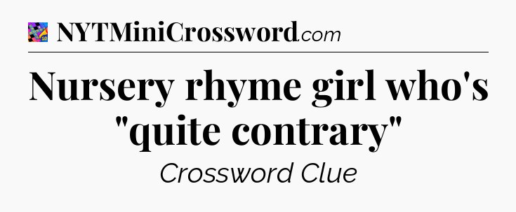 Nursery rhyme girl who's 