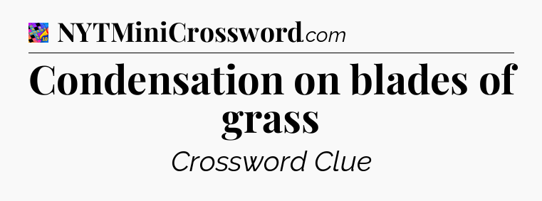Condensation on blades of grass Crossword Clue