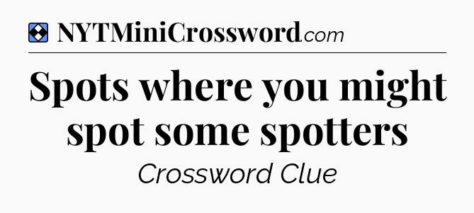 Solution: Spots where you might spot some spotters - NYT Mini Crossword