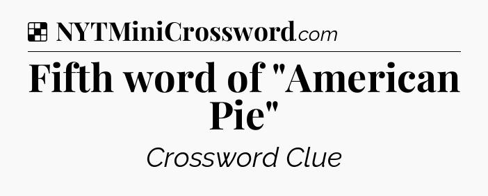 Solution: Fifth word of 