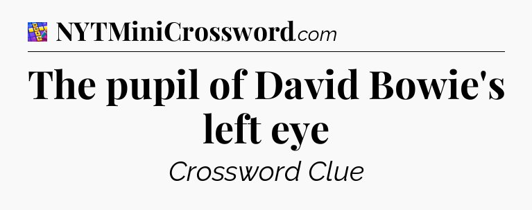 The pupil of David Bowie's left eye Codycross