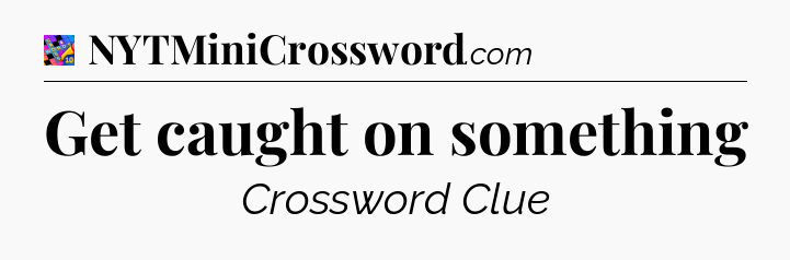 Get caught on something Crossword Clue