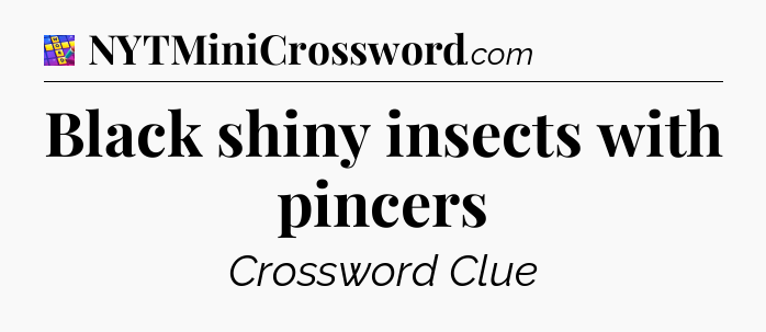 Black shiny insects with pincers Codycross