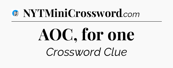 AOC, for one Crossword Clue